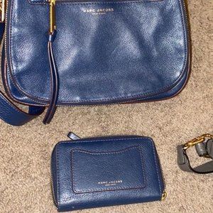 Marc Jacobs Navy Purse with navy matching wristlet